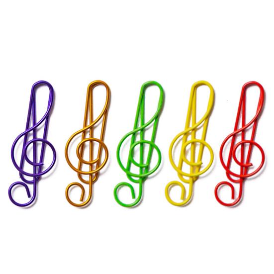100Pcs Music Note Paper Clips Treble Clef Design Strong Clamping Force Music Page Holders Office School Supplies