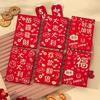 6Pcs Cute Lucky Red Pocket Cartooon New Year Red Packet Red Envelope Bag  Blessing Gift