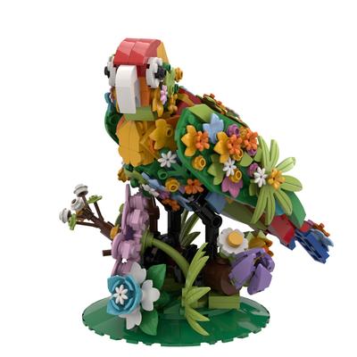 Gobricks MOC Креативные цветы Brid Bricks Модель цветов Brid Попугай Корелла Павлин Чайка Стервятники Строительные блоки Игрушка в подарок