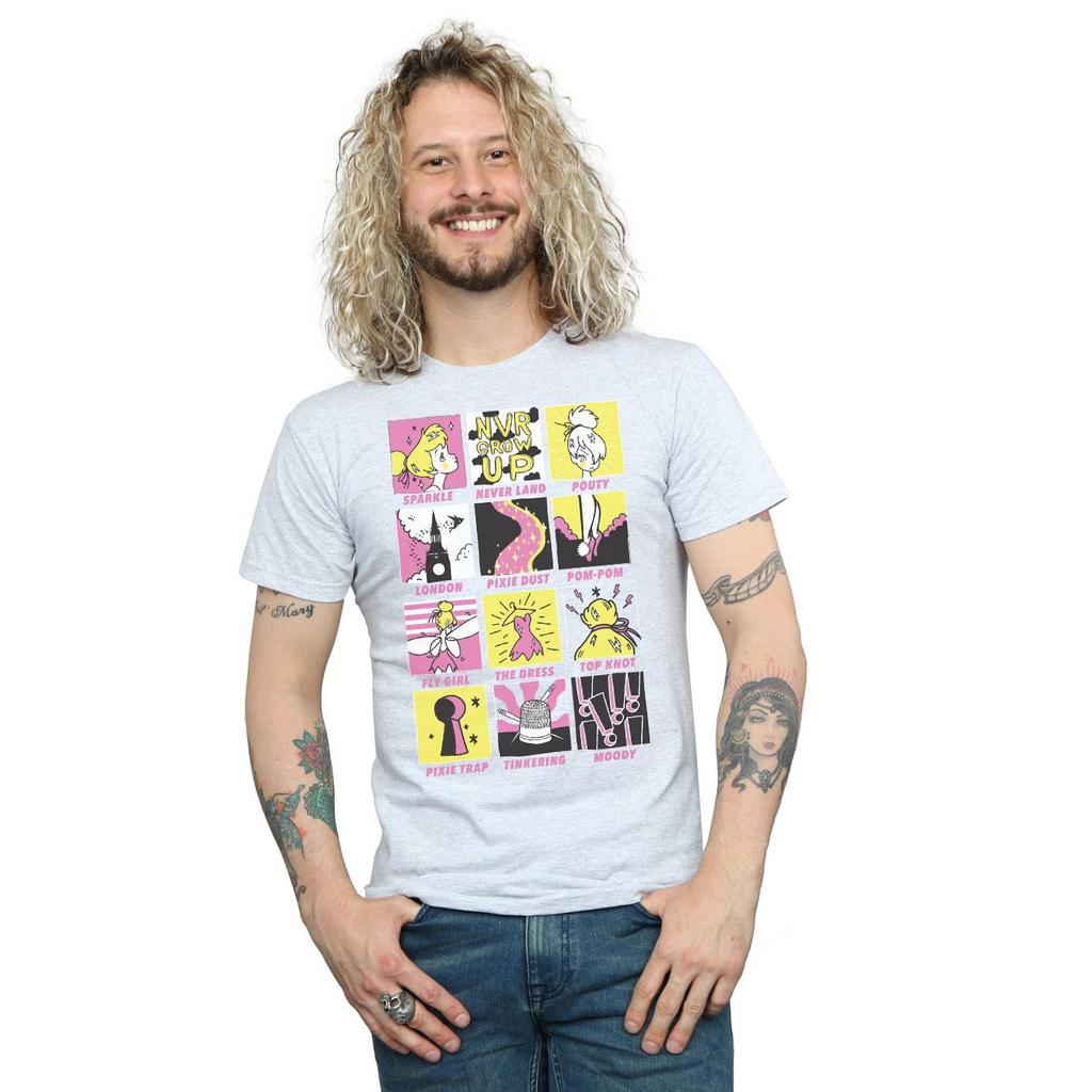 Disney Mens Tinkerbell Squares T-Shirt