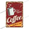 Coffee Vintage Signs Tin Metal  Art Iron Painting Decoration Cafe Pub Club Bar Retro Poster Wall Stickers Home Decor 20x30cm