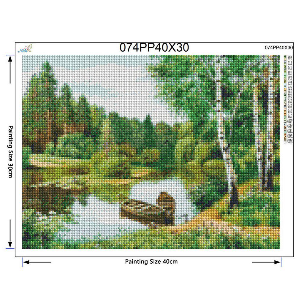 Пейзаж ручной работы полная алмазная вышивка лес озеро 5d круглый алмаз полный узор бусины