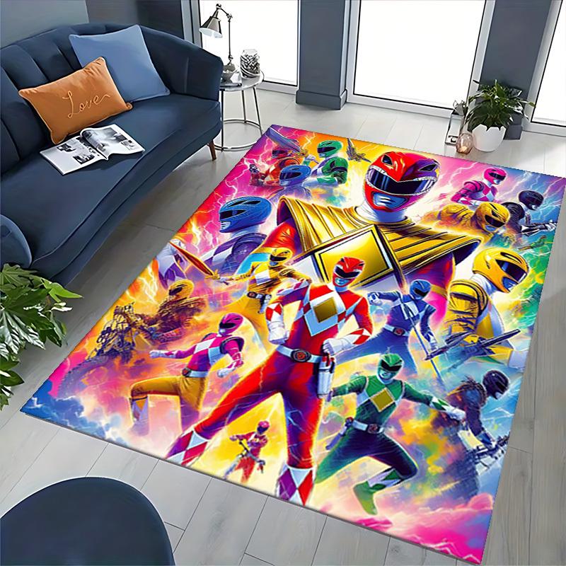 1 шт. Коврик для стула Красного Рейнджера из Power Rangers - Коврик для офиса с дизайном из аниме и мультфильмов, Нескользящий ковер для стола, Защитный коврик под стол, Идея подарка для фанатов.T077