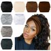 Simple Soild Color Twisted Extra Large Thick Wide Headbands Elastic Turban Workout Sports Hair Band Headwear
