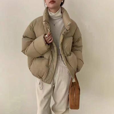 Модная короткая куртка-пуховик с воротником-стойкой, женская, зима 2025, новая, легкая, роскошная, с темпераментом, теплая, белая, на утином пуху, утолщенная куртка, куртка-дутик