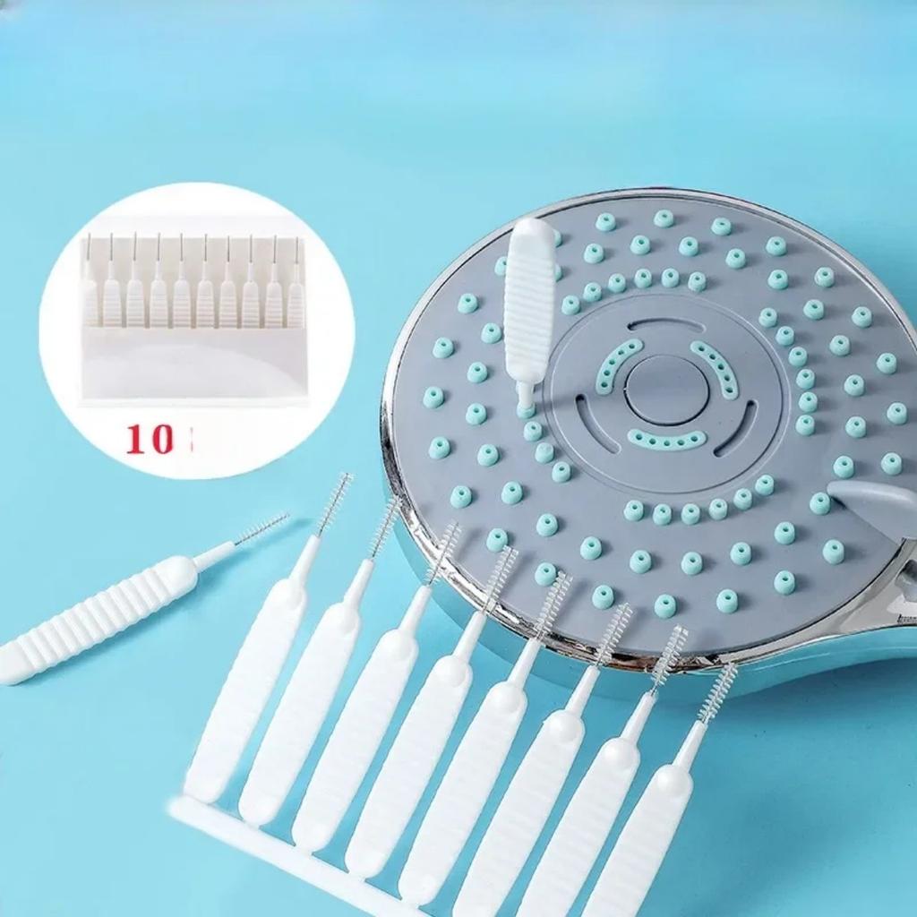 10 шт. Щетка для чистки душевой лейки Белая Маленькая Для чистки пор Защита от засоров Нейлон Для кухни Туалета Отверстия для телефона Очиститель окон