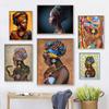 Beautiful African Woman Portrait Canvas Print Painting Wall Ethnic Art Vintage Poster Picture for Living Room Home Decor Cuadros