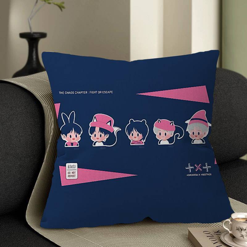 Kpop T-TOMORROW X TOGETHER TXT Наволочка для подушки-подушки Подушка для дивана автомобиля Чехол для подушки на Рождество 40x40см 45x45см