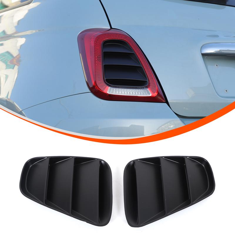 For Fiat 500 Abarth 595 695 2016-2024 ABS Carbon Fiber/Black Rear Tail Light Cover Decorative Sticker Car Exterior Accessories