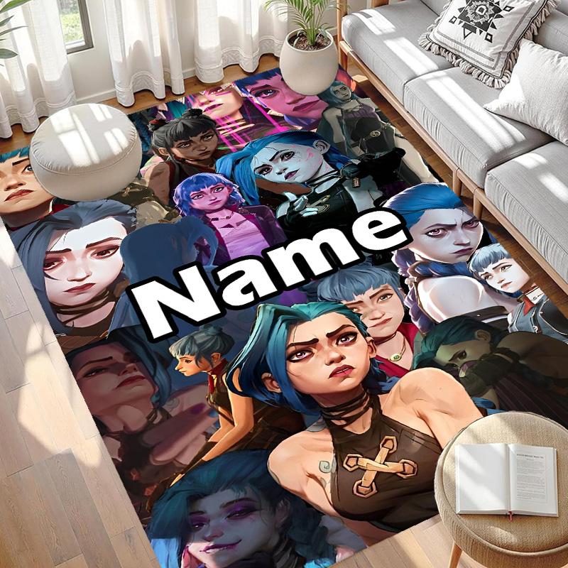 Custom Name Personalized Jinx Print Carpet, Versatile Home Decor Rug, for Playroom, Apartment, Balcony, Entryway, Hallway Gift