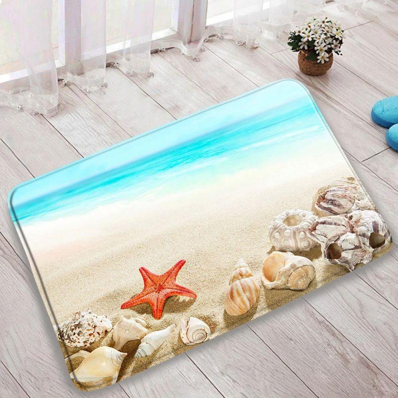 Коврик для ванной Ocean Beach Landscape, суперабсорбирующий, для слива на кухне, нескользящий, для туалета, ванной комнаты, ковер для домашнего декора, коврики для душа