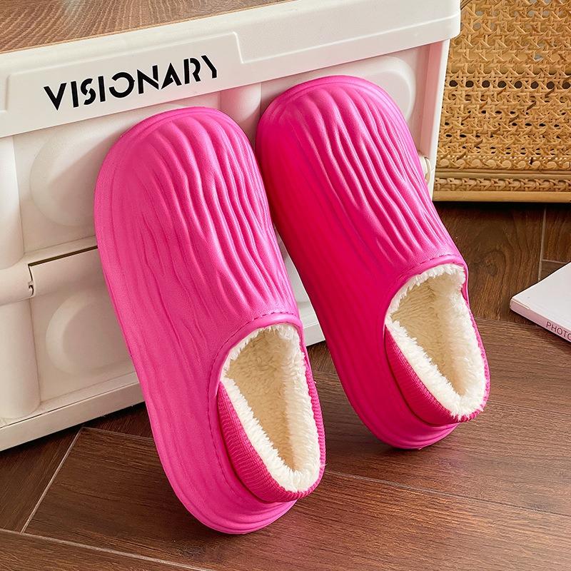 Зимние теплые женские тапочки повседневные плюшевые балетки домашние водонепроницаемые нескользящие туфли для дома и улицы толстые домашние тапочки на платформе