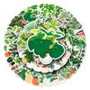 50 Green Plant Waterproof Stickers for Suitcases, Laptops, and More