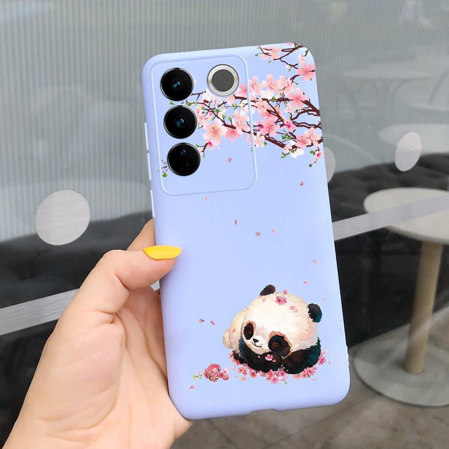 Чехол для Vivo V27 Pro Задняя крышка для Vivo V27e Модный чехол-фунда конфетного цвета с рисунком для Vivo V27 5G V 27e V27Pro V2237 V2230 Мягкий чехол