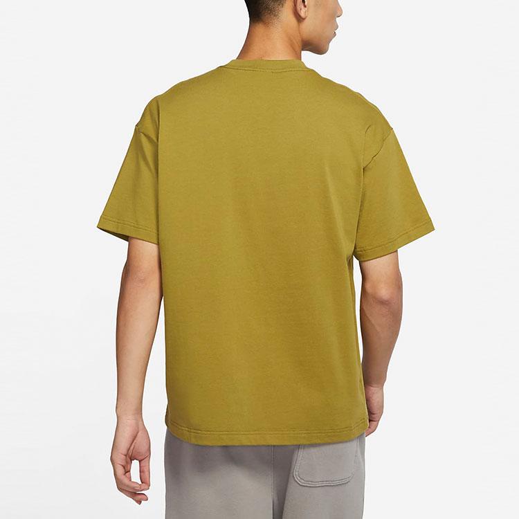 Nike Спортивная футболка Solo Swoosh с круглым вырезом, мужские топы Desert-Moss DA0321-318