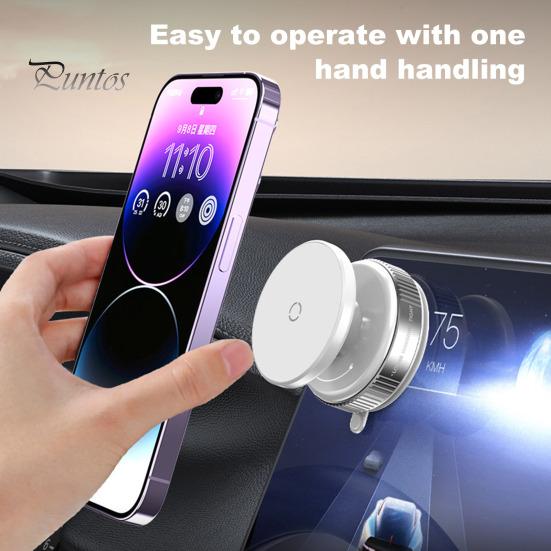 Magnetic Car Phone Holder 360 Degrees Rotation Strong Magnet Suction Cup Mount for IPhone 16/15/14/13/12 Hands-Free Phone Holder for Car Gym Mirror