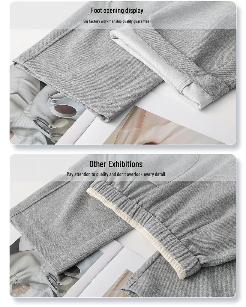 Women's Gray Wide-Leg Slimming Sweatpants - 2025 Spring Collection