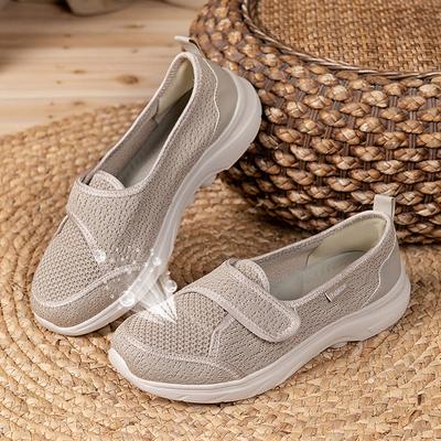 Бежевые женские сетчатые повседневные кроссовки Нескользящие дышащие походные туфли Износостойкие легкие кроссовки для помещений и улицы 42