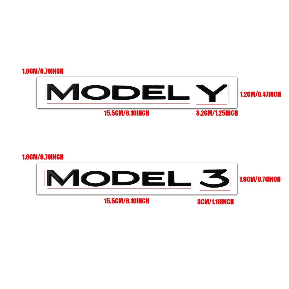 1Pcs Car ABS Letters Logo Sticker Decal Rear Trunk Decoration For Tesla Model 3 Model Y Replacement Badge Auto Accessories