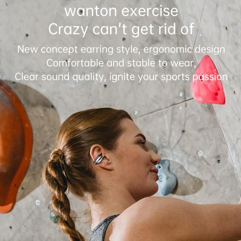 Painless Wear Digital Display Earphones Wireless Ear Clip Earpieces Noisce Cancelling Sport Stereo Wireless Earbuds Gaming Earphones