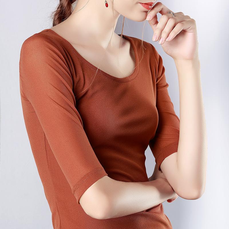 Женская новая женская одежда с большим круглым вырезом, сетчатая футболка, однотонный топ