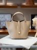 Picotin22 Half-Handmade Cowhide Strap Weave Top Handle Tote Bag For Women