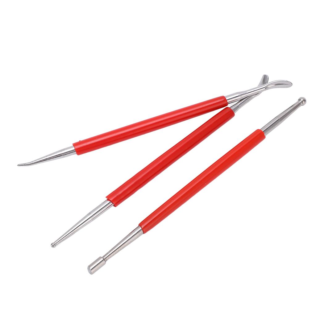3 шт. двухсторонний стилус для растрачивания, небольшой портативный красный керамический инструмент для скульптуры, для резьбы по моделированию