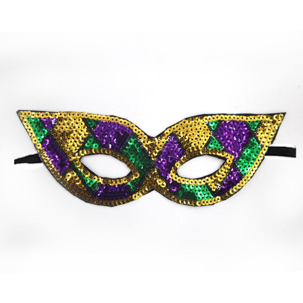 Sequin Embellished Cat Eye Masquerade Mask for Costume Party Halloween Mardi Gras Festival Events Cosplay Accessories