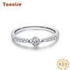 Tancise Classic 925 Sterling Silver  Zircon Ring Ladies Jewelry Wedding Promise Party Gift