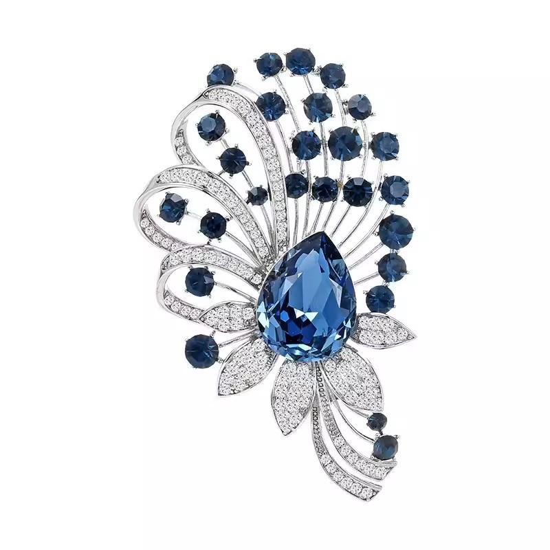 Retro Beautiful Also Flower Brooch High-End Women'S Exquisite Fashion Crystal Brooch Niche Design Pin With Jewelry