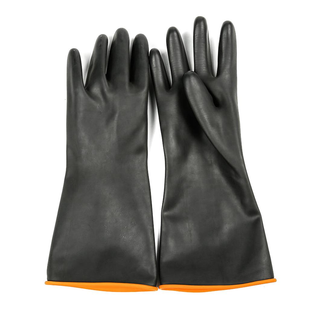 Rubber Chemical Resistant Gloves Reusable Heavy-duty Safety Work Gloves Acid & Alkali Protections Non-Slip Gloves 1 Pair