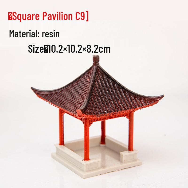 Ancient Architecture Bonsai Pavilion Ornament for Fish Tank and Aquaterrarium Landscaping