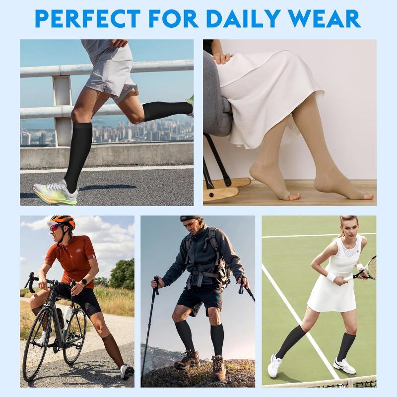 3 пары носков с открытым носком, эластичные компрессионные носки с длинными трубками