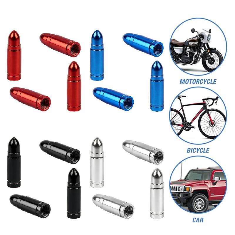 4PCS Tire Valve Stem Caps, Corrosion Resistant, Universal Stem Covers for Cars Trucks Motorcycles SUVs and Bikes