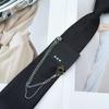 Fashionable Necktie Knotfree Tie with Chain Pendant Popular and Cool Shirt Tie for Adult and Teens Uniform Tie for Party