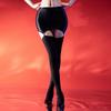 Qinghe Shiny Ultra-Thin Garter Over-Knee Stockings with Detachable Clips