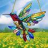 Колибри Украшение для ловца солнца в помещении и на открытом воздухе в саду Акриловое витражное стекло Красочные птицы-духи Настенное подвесное украшение для окна Подвеска-ловец солнца
