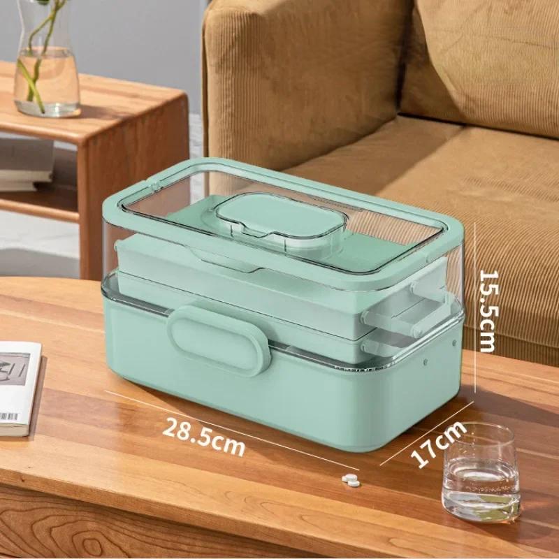 Домашняя аптечка, большая вместительная медицинская аптечка, медицинский многослойный ящик для экстренного хранения лекарств, семейный чемодан