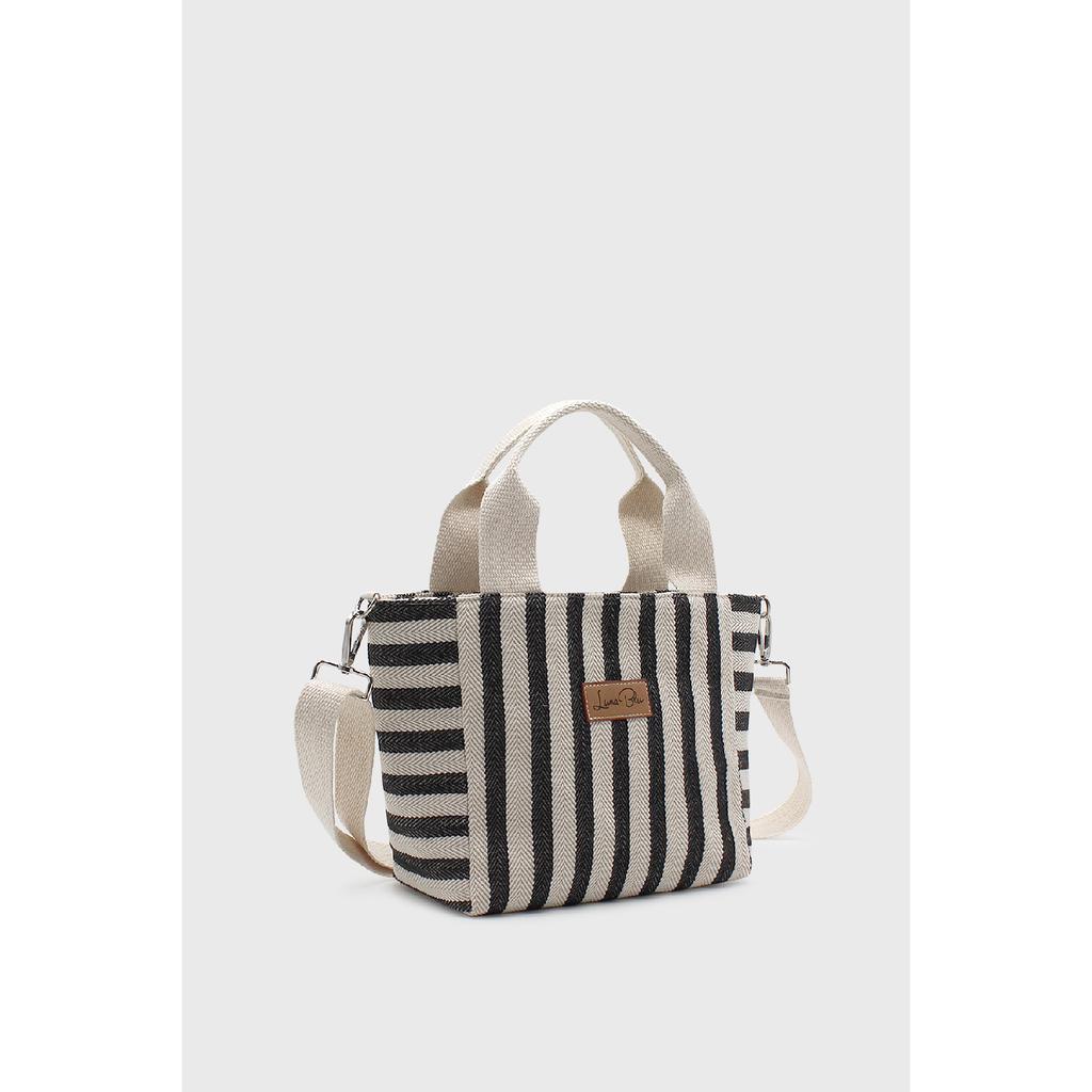 Women's Striped Mini Linen Tote Bag
