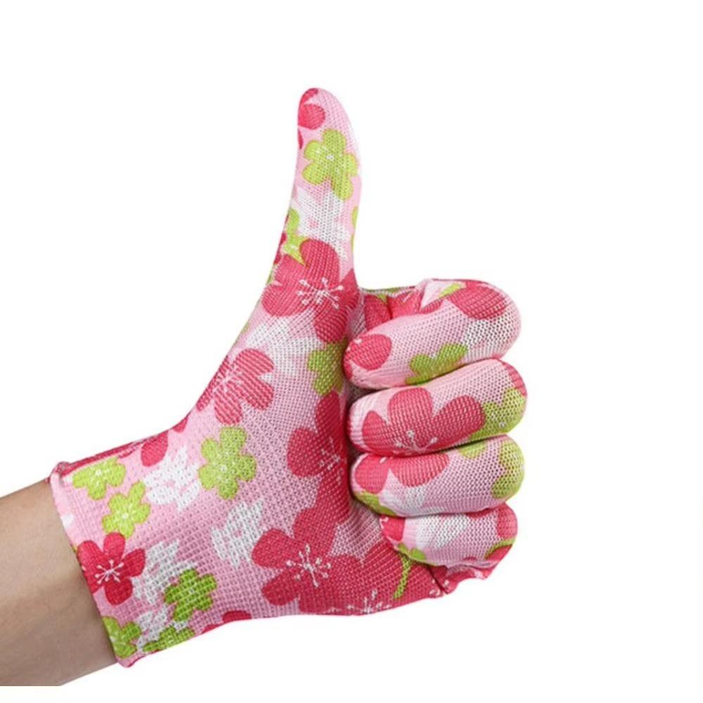 12 Pairs Thin Non-glue Summer Nylon Flower Gloves Protection Tea Picking Breathable Gloves