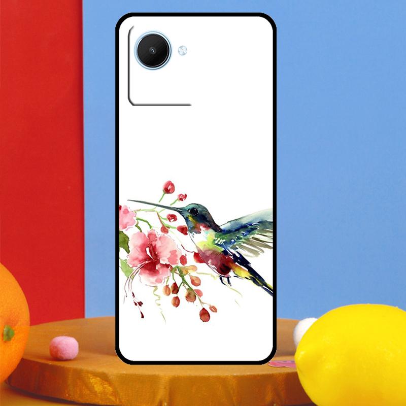 Колибри и цветы для чехла Realme C55 C53 C67 C51 C35 C33 C31 C30 C25s C21Y GT Neo 6 5 9 10 11 12 Pro Plus