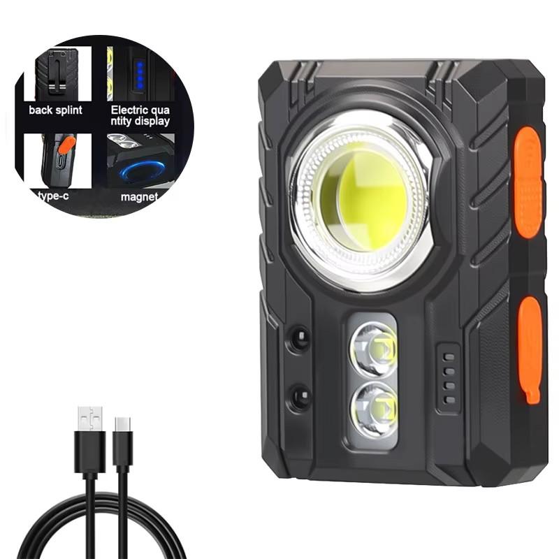 Portable Mini LED COB Work Light With Pocket Clip Rechargeable Sensing Outdoor Magnetic Flashlight Waterproof Emergency Lamp