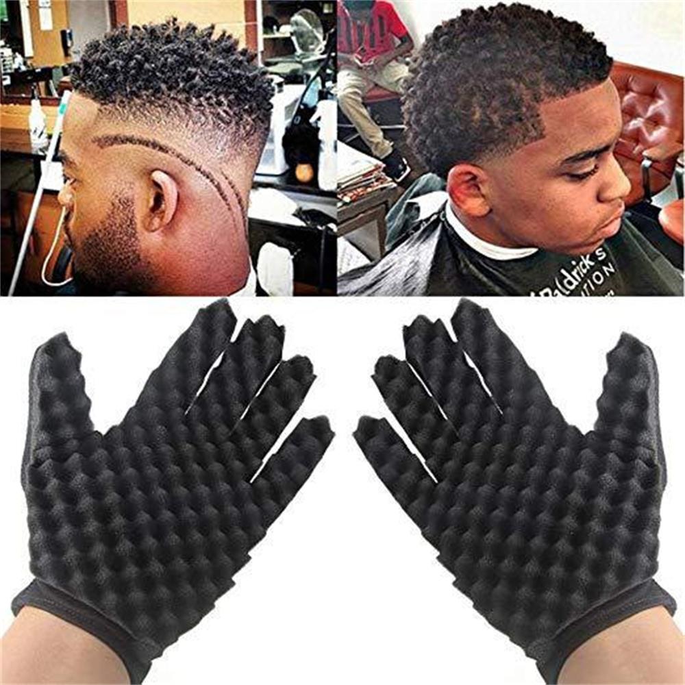 1pc Black Curls Hair Sponge Glove Hair Brush Hair Styling Tools for Men and Women General