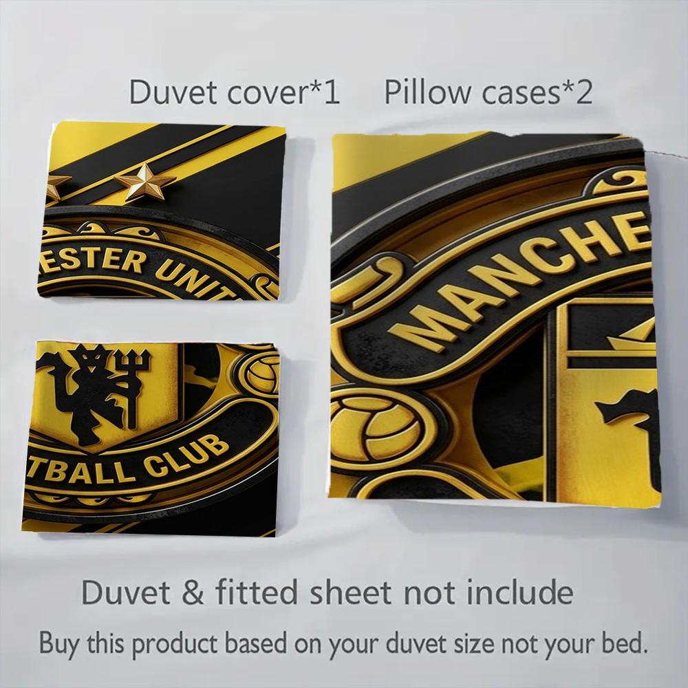 Manchester Glory Bedding (1 * duvet cover + 2 * pillowcase, without core) 2D Flat Bedding set Christmas birthday gift Duvet cover and pillowcase
