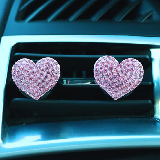 4 шт. автомобильный освежитель воздуха со сверкающими стразами, элегантное украшение автомобиля, зажим для ароматерапии для поездки с красивым ароматом