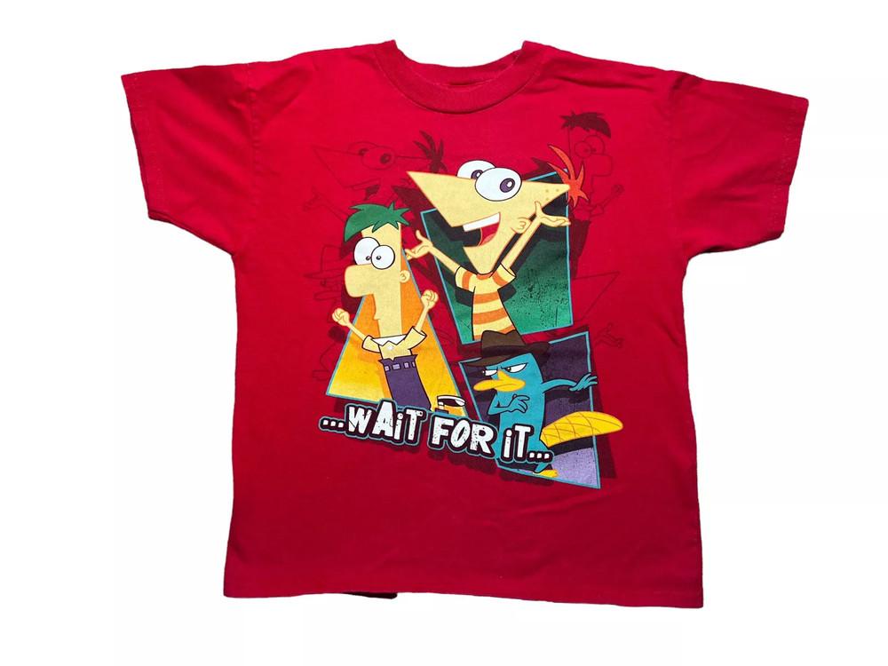 Новая популярная красная футболка Phineas & Ferb Хлопок Полный размер S-5XL Унисекс футболка