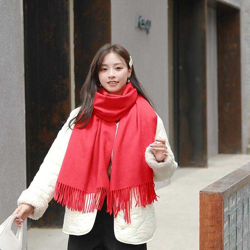 Autumn and Winter Scarf Shawl High End Versatile Solid Color Scarf for Women Autumn and Winter Warm New Imitation Cashmere Scarf