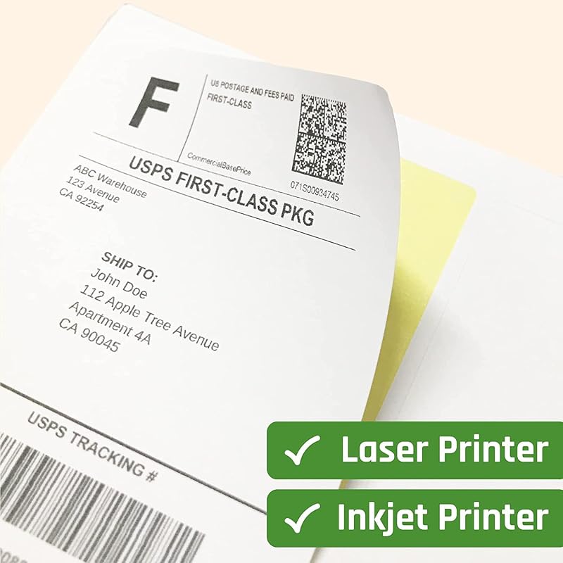 True-Ally Easy Ship Sticky Paper a4 Size Pack of 160 Labels (40 Sheets) Print Order Shipping Address Pre-Cut Labels Invo