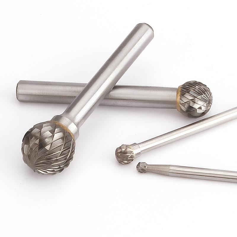 YG8 Alloy Rotary File 1Pcs Round D-type Double Slot Tungsten Steel Wood Carving Grinding Head 3mm 4mm 5mm 8mm 10mm 16mm Diameter