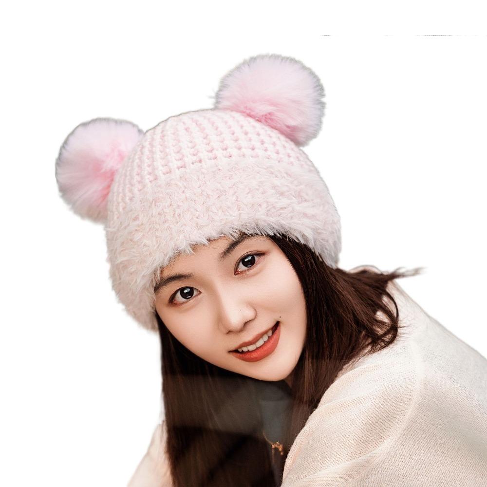 Wool Style Children's Hats Plush Warm Hat Fashionable Knitting Hat Unisex